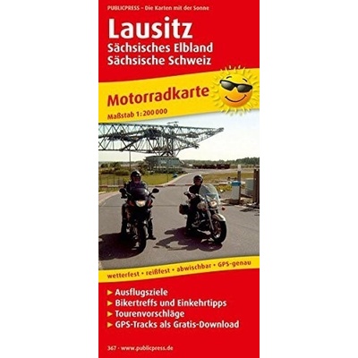 Motomapa Lužice - Saské Polabí - Saské Švýcarsko