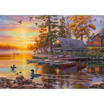Schmidt Spiele - Puzzle Bush: Boathouse with canoes II - 1 000 piese