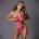 Allure Crazy for You Two Piece Harness Open Bra Set Hot Pink S/M