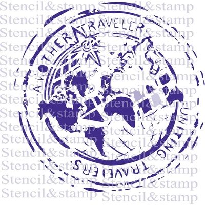 Stenci Печат шаблон Нов пътешественик, карта, 2554