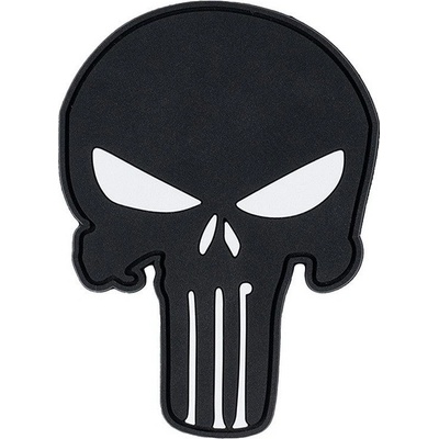 101INC nášivka PUNISHER velcro plastová ČIERNA