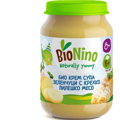 BioNino БИО крем супа зеленчуци с крехко пилешко месо 8м+ 190 г
