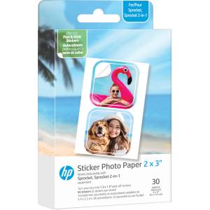 HP Sprocket предварително изрязан стикер Zinc 2x3 инча 30 листа