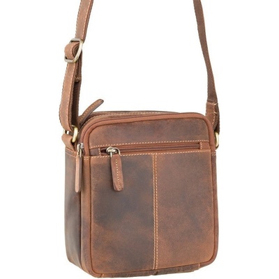 Značková pánska kožená taška cez rameno KT188 hnedá