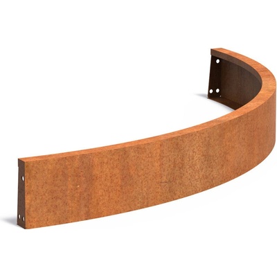 Steel design Cortenový obrubník zahnutý vnější 150 x 150 x 20 cm