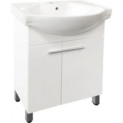 Inter Ceramic Долен шкаф за баня ICP 7055, PVC, Inter Ceramic, бял, с умивалник, 60x46x85см (7055)