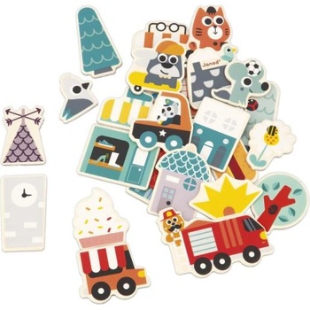 Janod Дървени магнити В града 24 бр