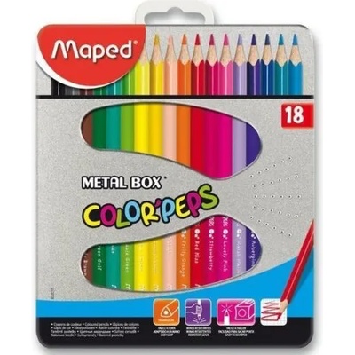 Maped Цветни моливи Мапед maped color'peps 18 цвята в метална кутия