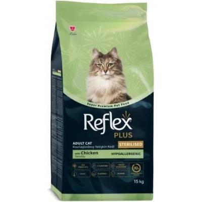Lider Pet Food Рефлекс+, суха храна за кастрирани котки с пиле Reflex Plus Sterilised Chicken Adult Cat, 15кг