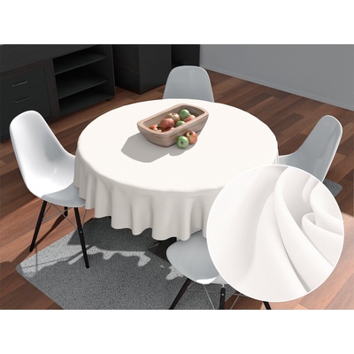 Biante Dekoračný okrúhly obrus Rongo RG-032 Krémový biely Ø 100 cm