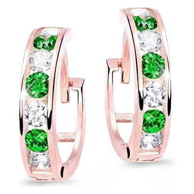 Cutie Jewellery Slušivé detské náušnice z ružového zlata C3345-80-X-4 zelená
