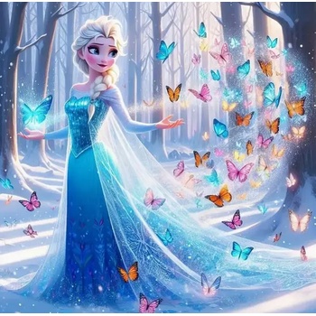 Norimpex - Puzzle Diamant painting: Ice princess with magical butterflies 30x40cm - 1 - 39 piese
