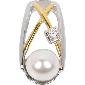 Silver Cat Bicolor strieborný prívesok so sladkovodnou perlou Pearls SC152