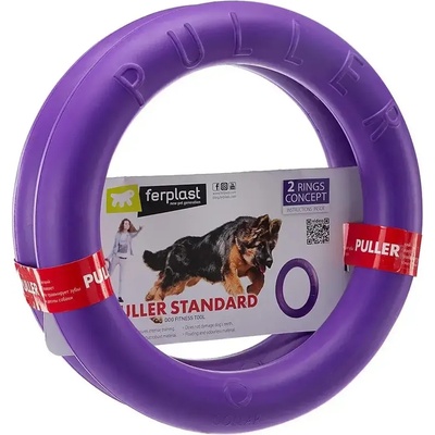 Ferplast Puller Large Standart - Забавна интерактивна кучешка играчка за хвърляне и дъвчене - два броя ринга, O 27 x 8, 5 см