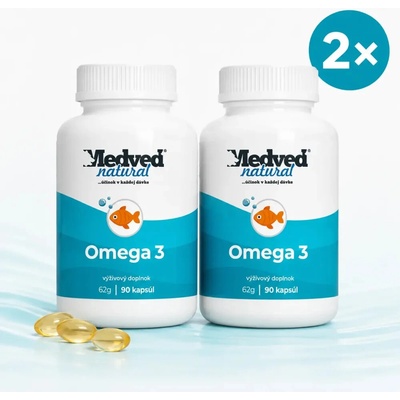 Medveď Natural Omega-3 2×90 kapslí