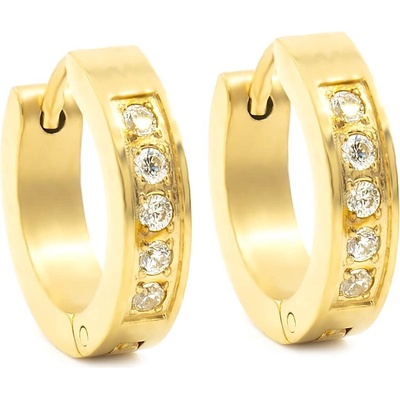 BRUNOshop.cz Náušnice kroužky s kamínky 1,6 cm gold S4238