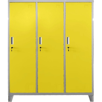 Carmen Метален шкаф Carmen CR-1604-3 JZ - сив / жълт