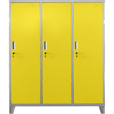 Carmen Метален шкаф Carmen CR-1604-3 JZ - сив / жълт