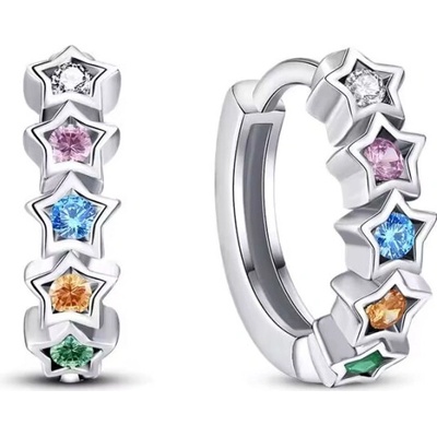 GRACE Silver Jewellery Stříbrné náušnice s barevnými hvězdičkami E-LPAE108/369
