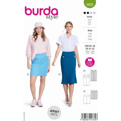 Střih Burda zelený 5825 - úzká sukně s tvarujícím pasem, mini sukně – Zboží Dáma