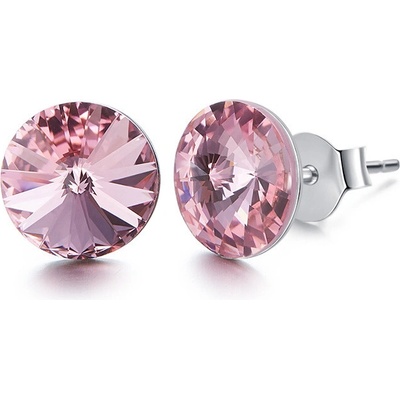 Glory náušnice kruhy Swarovski elements Light Rose 538