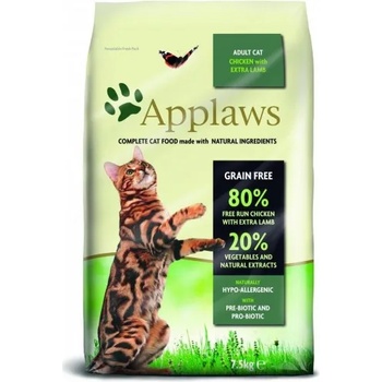 Applaws Adult, Chicken with Lamb GRAIN FREE - храна за котки над 1 година с 80% месо от свободно отглеждани пилета и агне 7, 5 кг 4074