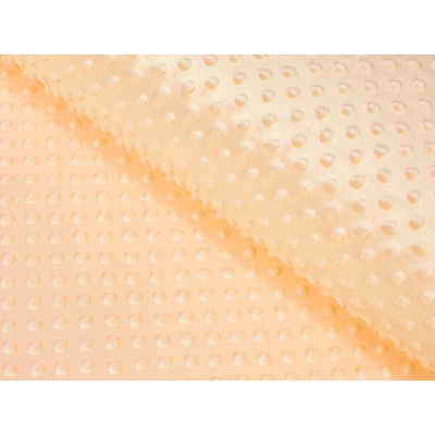 Detská látka Minky 3D bodky MKP-006 Svetlo marhuľová - šírka 150 cm