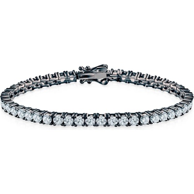 SAVICKI Тенис гривна Luminy 3, 4 мм: черно сребро, моисанити