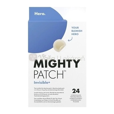 Hero. Mighty Patch Invisible+ Denné náplasti na vyrážky 24 hydrokoloidných náplastí