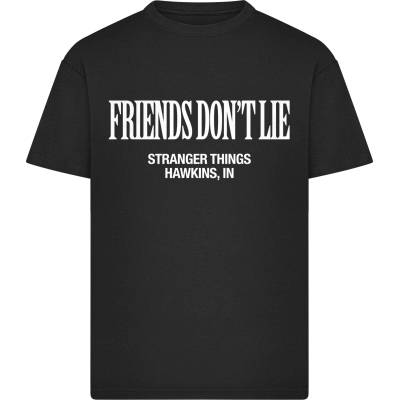 MERCHCODE Тениска Stranger Things Friends don? t Lie Loose Tee black XXLUB-MC1444-00007 - Черен, размер L