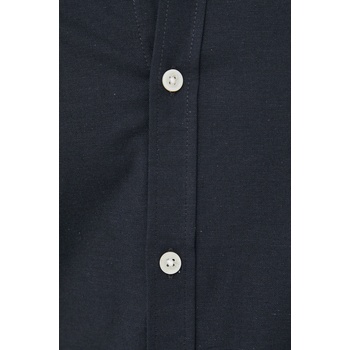 Lindbergh Риза Lindbergh мъжка в тъмносиньо с кройка по тялото с яка с копче (30.203174.BLACK)