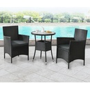 ZahradnyNabytok.org Balkónový set Bayamo čierny + šedé podušky