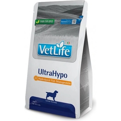 Farmina Vet Life UltraHypo - диетична храна за кучета, намалява непоносимостта към съставки и хранителни елементи; елиминационна диета; подпомага защитната функция на кожата при дерматози и прекомерна загуба на козина - 12 кг, Италия - PVT120007S
