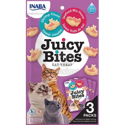INABA Cat Juicy Bites - скариди и морски храни 3 x 11, 3 г