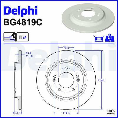 Brzdový kotúč DELPHI BG4819C