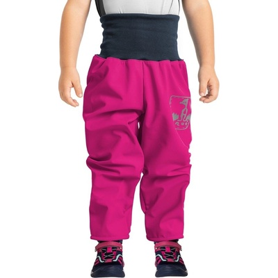 unuo Batolecí softshellové kalhoty s fleecem Fuchsiové reflexní obrázek Evžen Softshell toodler trousers