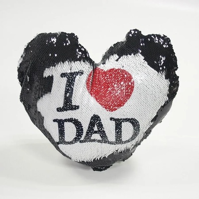 Магическа възглавница сърце с пайети - черно