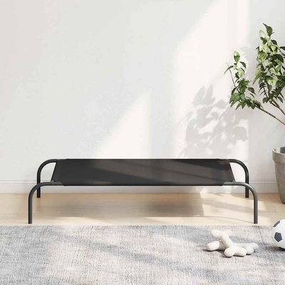 vidaXL Повдигнато легло за кучета черно 110x65x20 cm Оксфорд плат (42000839)