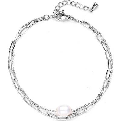 Meucci Vrstvený ocelový náramek s perlou - DB576
