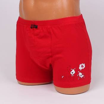 Ярко червен памучен мъжки боксер с картинка