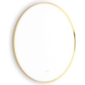 Nimco - Огледало със LED осветление, диаметър 80 см, с два сензора за допир, матирано златно ZPZ 61002RVX-Z (ZPZ 61002RVX-Z)
