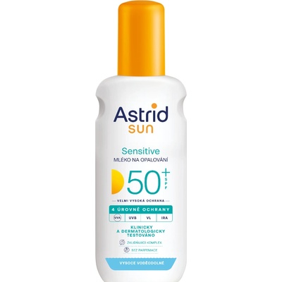 Astrid Sun Sensitive mlieko na opaľovanie spray SPF50+ 150 ml