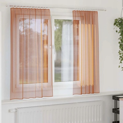 VOÁLOVÉ ZÁCLONY S POUTKY 2 KS TERAKOTA 140X175CM