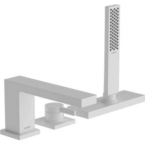 Hansgrohe Tecturis E - Смесител за ръба на ваната, монтаж с 3 отвора, sBox, матово бяло 73443700 (73443700)