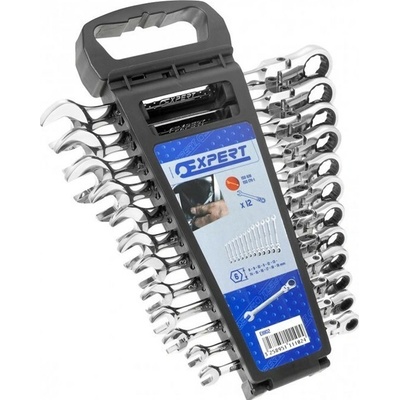 Tona Expert Sada ráčnových očkoplochých klíčů 8-19mm 12ks s kloubem E111102