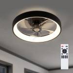 Brilagi - LED димируем таванен вентилатор LED/34W/230V Ø 50 см, черен + дистанционно управление (BG4011)