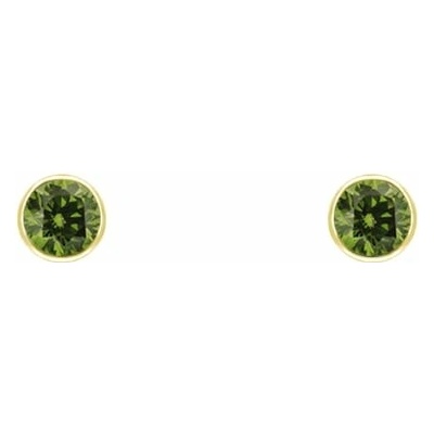 Eppi Minimalistické bezel náušnice so zelenými diamantmi Viosa E36764