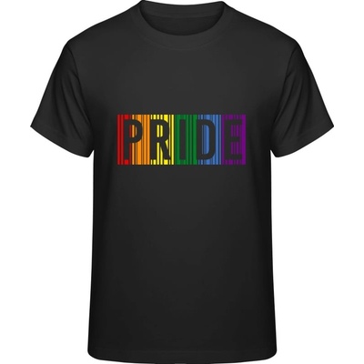 Premium tričko Dúhový nápis Pride čierne
