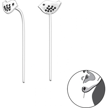 All4Silver strieborné náušnice vtáčik M31304-A4S