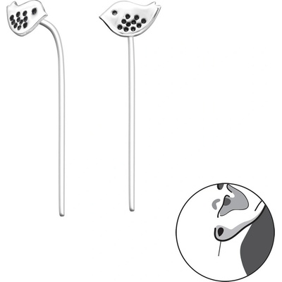 All4Silver strieborné náušnice vtáčik M31304-A4S
